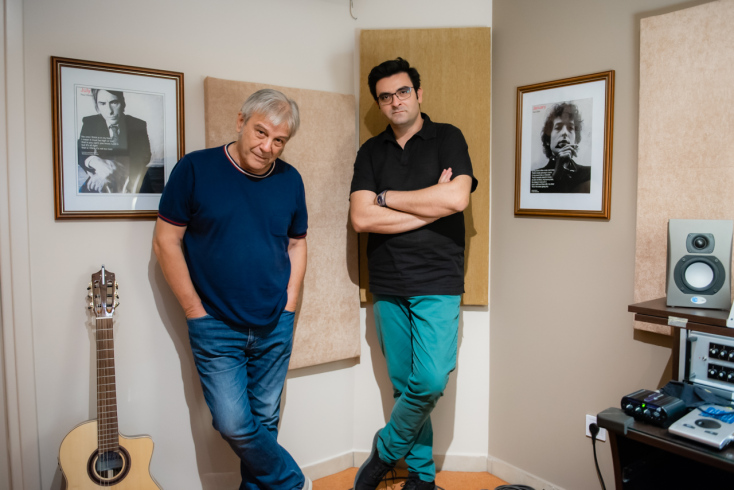 Γιώργος Δημητριάδης και Κώστας Μπουντούρης στο στούντιο