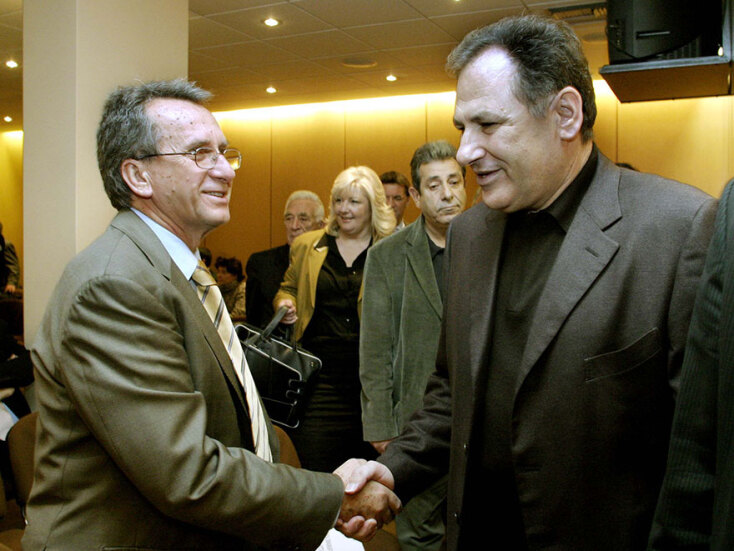 Ο Γιώργος Δρυς με τον Κώστα Λαλιώτη σε παρουσίαση βιβλίου (ΦΩΤΟ ΑΡΧΕΙΟΥ)