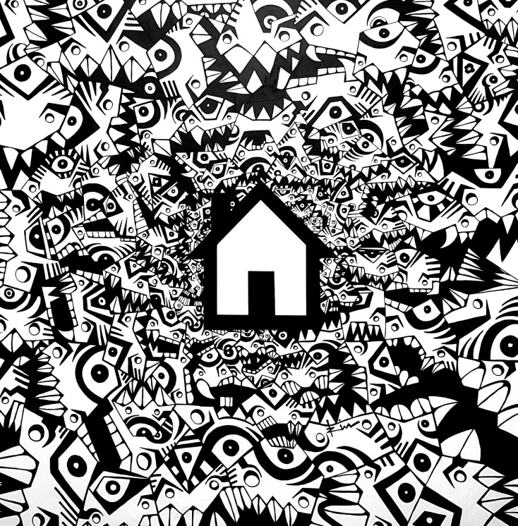 Καραντίνα, πίνακας ζωγραφικής του Γιώργου Τζινούδη για την πανδημία του Κορωνοϊού