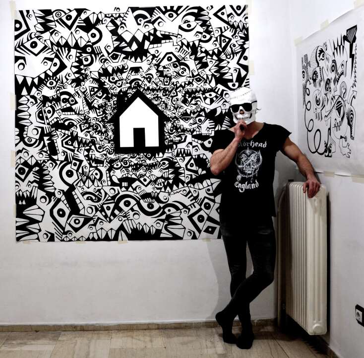 Καραντίνα, πίνακας ζωγραφικής του Γιώργου Τζινούδη για την πανδημία του Κορωνοϊού