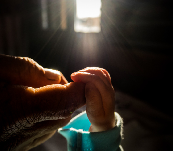 Χέρια ενήλικα και χέρια παιδιού