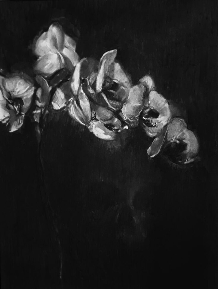 Σιωπηρή συντροφιά, Μίλτος Γκολέμας, κάρβουνο σε χαρτί