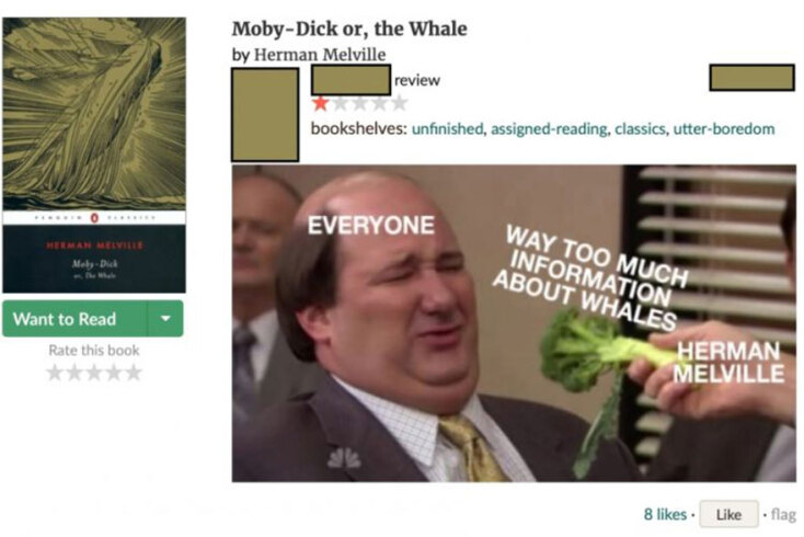 Πραγματική «κριτική» στο Goodreads για το «Μόμπι-Ντικ» του Χ. Μέλβιλ