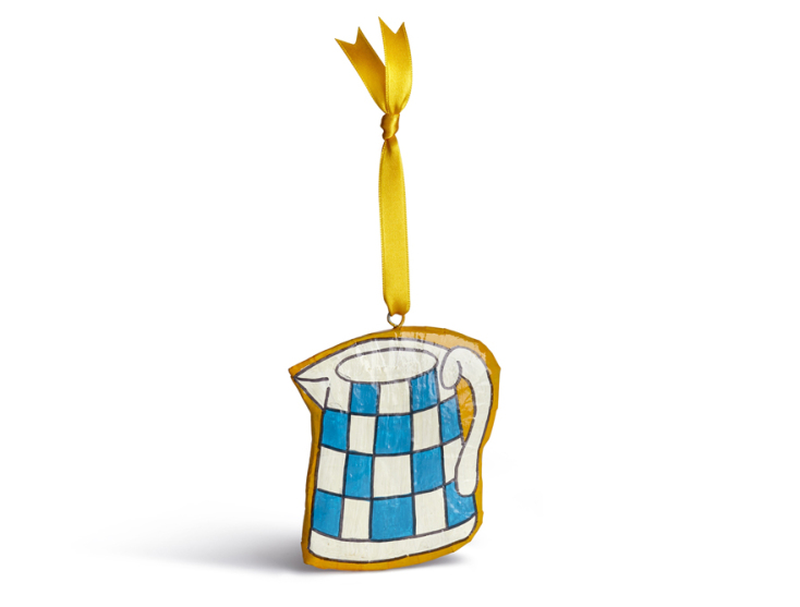 Στολίδι από papier mache, εμπνευσμένο από το έργο του Vincent van Gogh, «Νεκρή φύση με καφετιέρα», 1888, €12