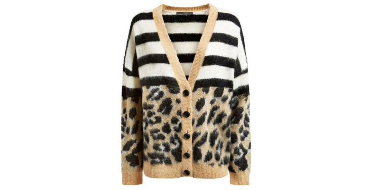 GUESS Ζακέτα από σύμμεικτο μαλλί με animal print 