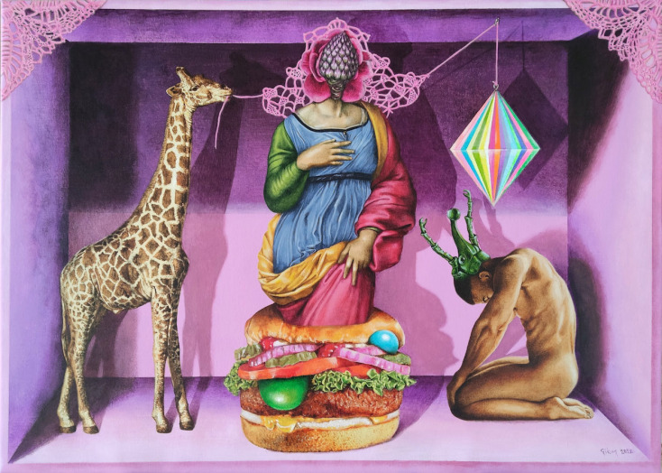 Πίνακας ζωγραφικής του Νίκου Σίσκου από την έκθεση Abnormalities στην γκαλερί Genesis