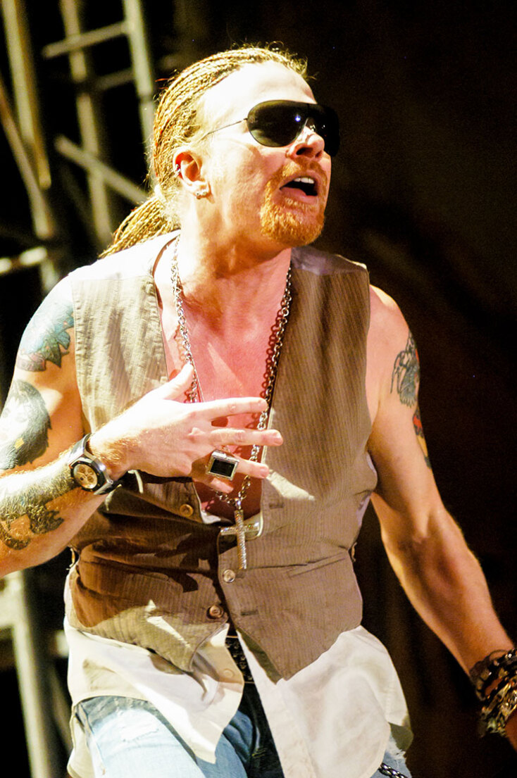 Στιγμιότυπο από τη συναυλία των Guns N' Roses στην Αθήνα τον Ιούλιο του 2006