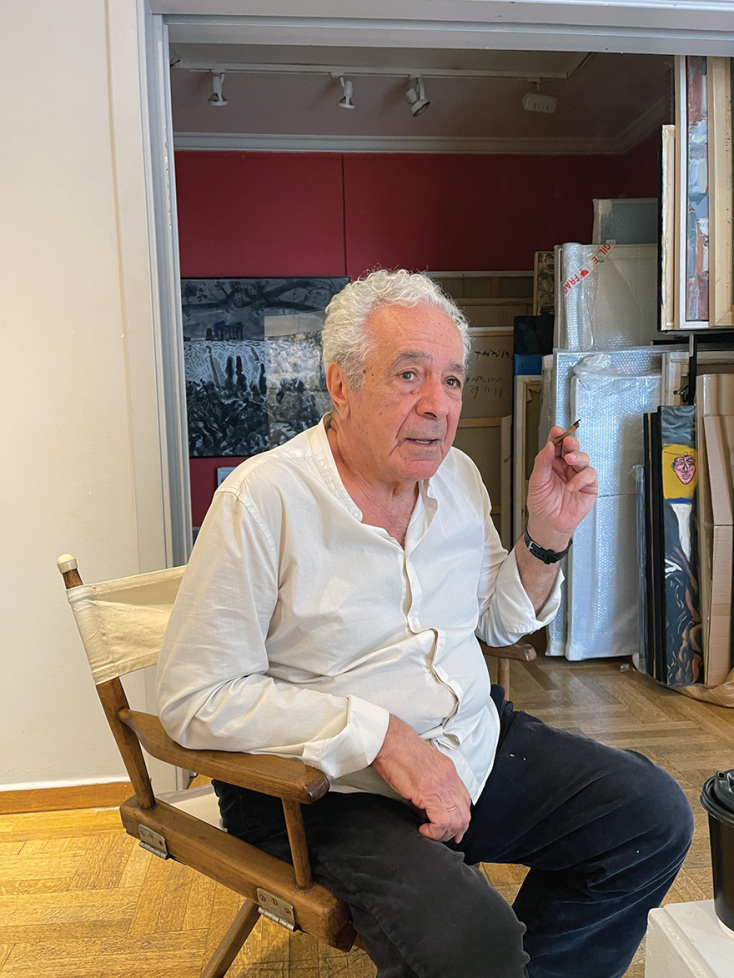  Ο Αλέξης Κυριτσόπουλος στο πατάρι της Γκαλερί Σκουφά πριν την έκθεση «Οι φαντασίες του Δον Κιχώτη» 