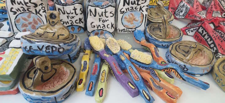 Έργα της Μαριλίας Κολυμπίρη από την έκθεση Basic Needs στο ΟΚ! Market της Φωκίωνος Νέγρη.