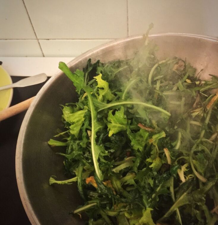 Ζοχοί ή ραδίκια Aglio olio e peperoncino 