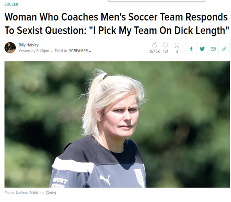 Προπονήτρια ποδοσφαίρου απαντά σε σεξιστή