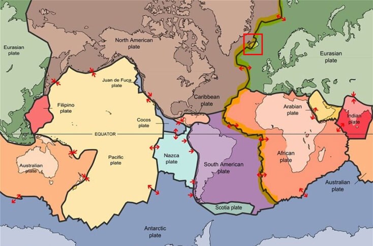 Η Ισλανδία βρίσκεται στο σημείο που απομακρύνονται μεταξύ τους οι πλάκες της Βόρειας Αμερικής και της Ευρασίας