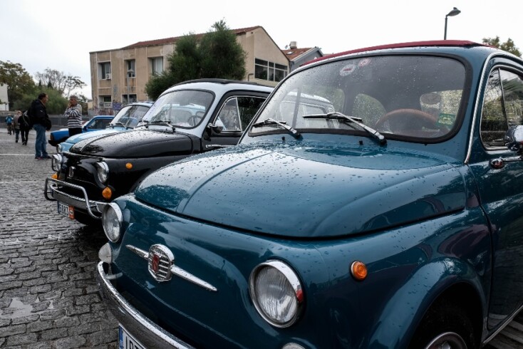 Καλλιστεία παλιών ιταλικών αυτοκινήτων στον πεζόδρομο της Ερμού