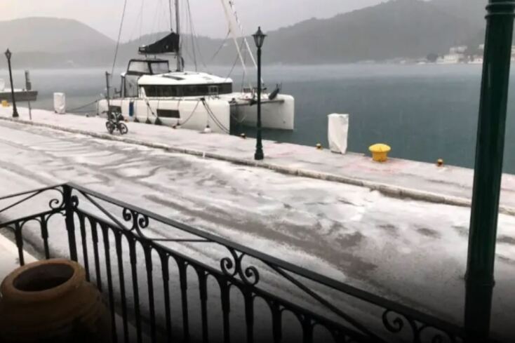 Χαλαζόπτωση στην Ιθάκη