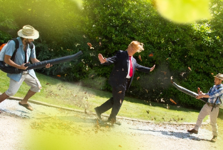 Alison Jackson, "Trump and leafblowers"