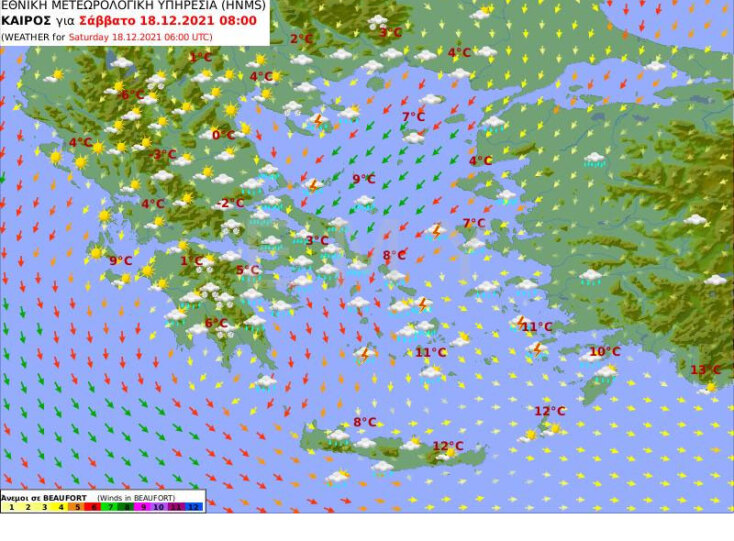 Τα χιόνια που φέρνει η κακοκαιρία «Κάρμελ», ξεκινούν από τη Θράκη, σύμφωνα με τον χάρτη καιρού της ΕΜΥ