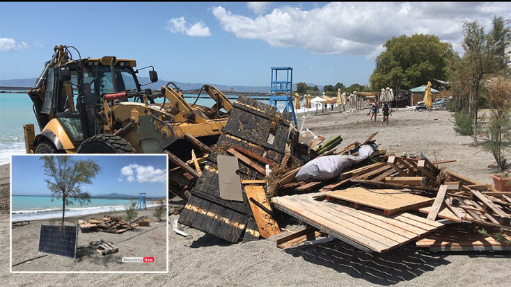 Παραλία της Καλαμάτας: Με... μπουλντόζα απομακρύνονται τα «σπασμένα» της θαλασσοταραχής