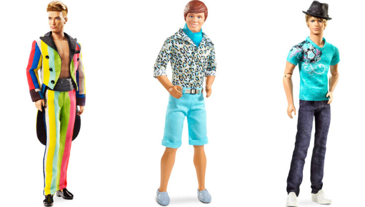 Ο Ken με κοστούμι Moschino (αριστερά) και ξεκάθαρο στιλ δεκαετίας 2000