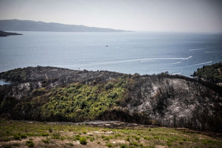 Οι πρώτες εικόνες από τη φωτιά στον Άγιο Στέφανο στον Ερημίτη Κέρκυρας