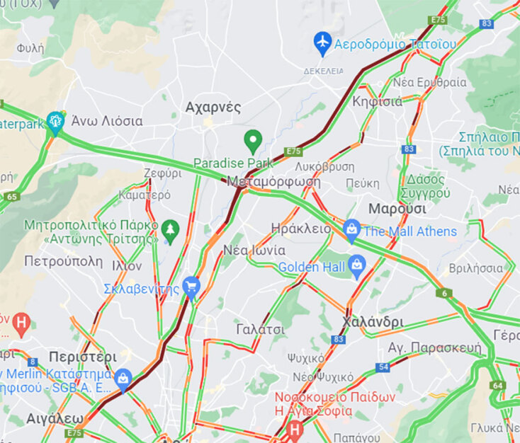 Στο «κόκκινο» ο Κηφισός με μποτιλιάρισμα στην κάθοδο μετά από τροχαίο