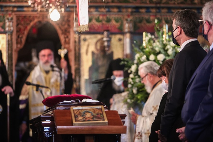 Στιγμιότυπο από την κηδεία του Μίκη Θεοδωράκη