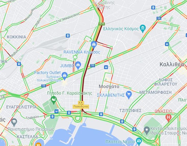 Κίνηση στην άνοδο του Κηφισού