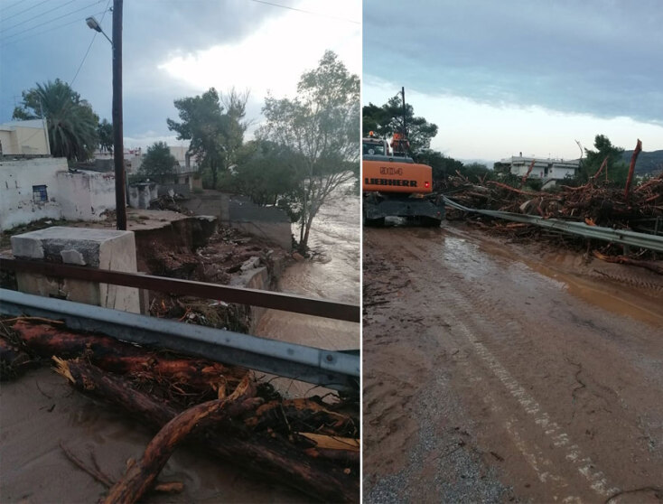 Κινέτα: Εικόνες καταστροφής από την κακοκαιρία