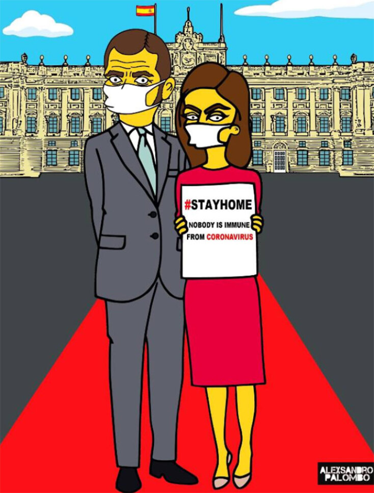 #Μένουμε Σπίτι ζητούν από τον κόσμο η βασίλισσα Λετίθια της Ισπανίας και ο σύζυγός της, Φίλιππος Στ'