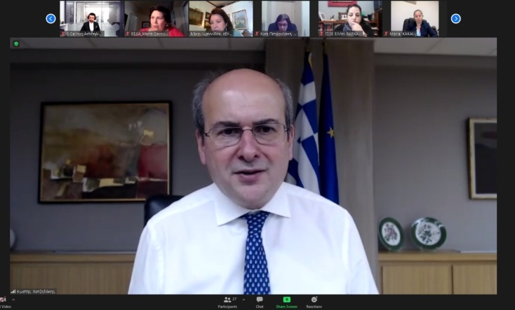 Ο υπουργός Εργασίας Κωστής Χατζηδάκης στην τηλεδιάσκεψη «Me Too Greece»