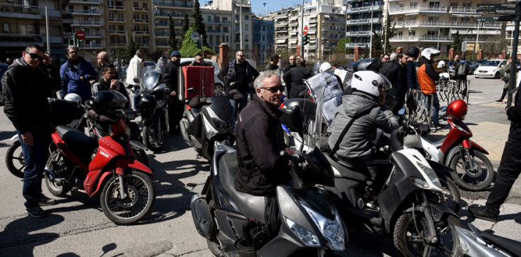 Μοτοπορεία διανομέων στη Θεσσαλονίκη