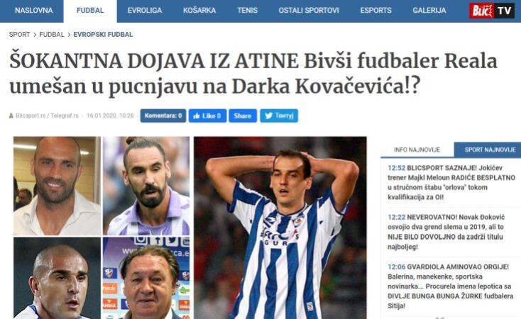 Σερβικά δημοσιεύματα για τον ρόλο του Ραούλ Μπράβο στην επίθεση κατά του Ντάρκο Κοβάσεβιτς