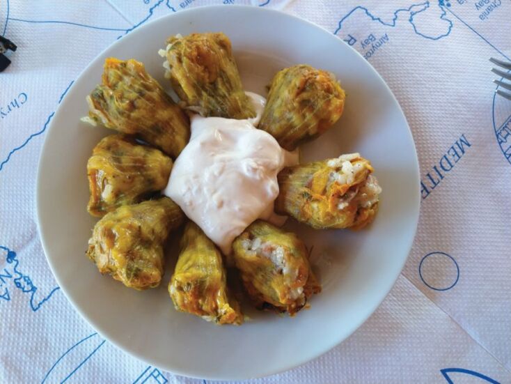 Γεμιστοί κολοκυθανθοί στην Κρήτη