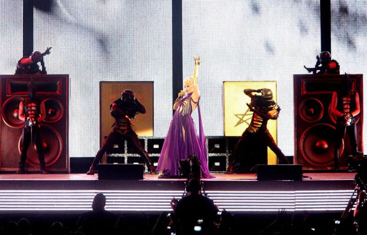 Στιγμιότυπο από τη συναυλία της Kylie Minogue στο Terra Vibe στη Μαλακάσα, τον Μάιο του 2008