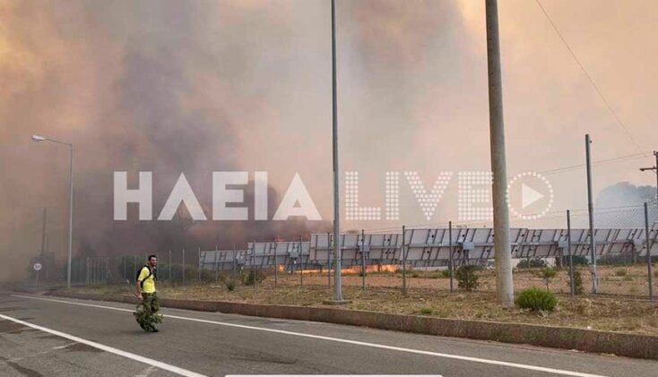 Μάχη με τις φλόγες στο χωριό του Λάλα στην Ηλεία