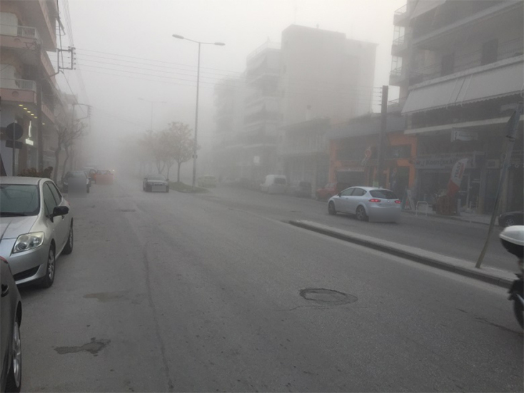 Ομίχλη στη Λάρισα