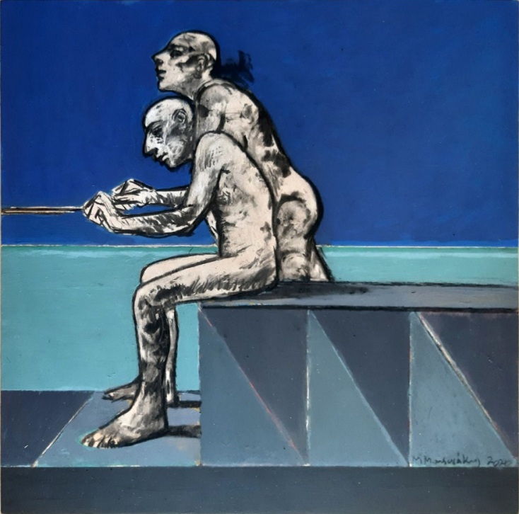 Μιχάλης Μανουσάκης - 40Χ40, Ακρυλικά και κάρβουνο σε ξύλο, 2020