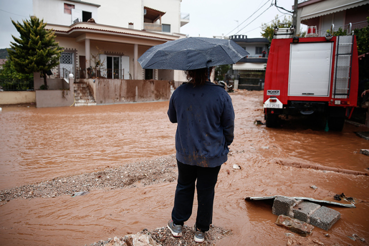 Πλημμύρες στη Μάνδρα (Φωτογραφία αρχείου)