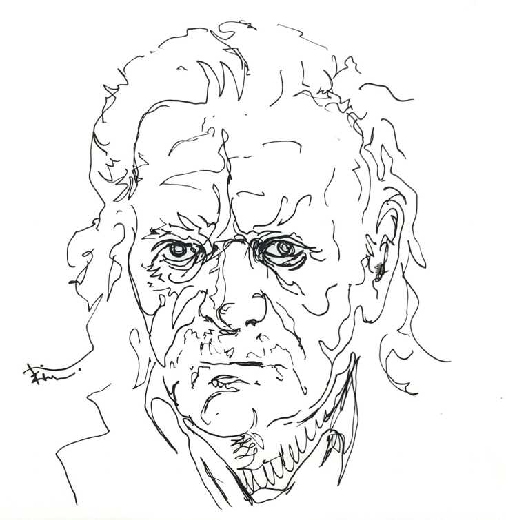 Σκίτσο του Γιώργο Τζινούδη για τον Μανώλη Γλέζο