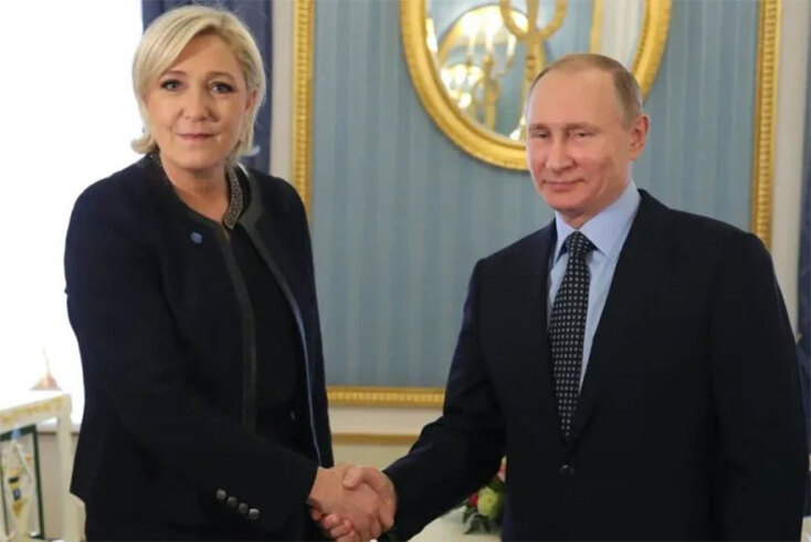 Μαρίν Λεπέν και Βλαντίμιρ Πούτιν σε συνάντηση το 2017