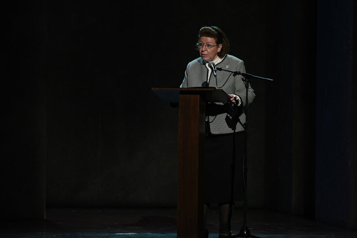 Η Λίνα Μενδώνη στην τελετή απονομής του βραβείου «Μελίνα Μερκούρη» 