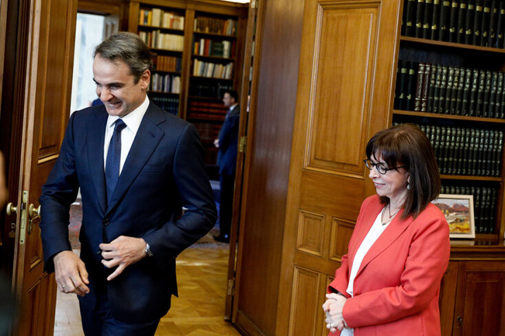 Σε πολύ καλό κλίμα η συνάντηση Κυριάκου Μητσοτάκη και Αικατερίνης Σακελλαροπούλου