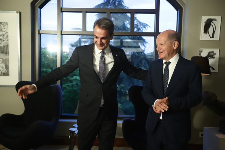 Συνάντηση Μητσοτάκη και Σολτς στη Θεσσαλονίκη