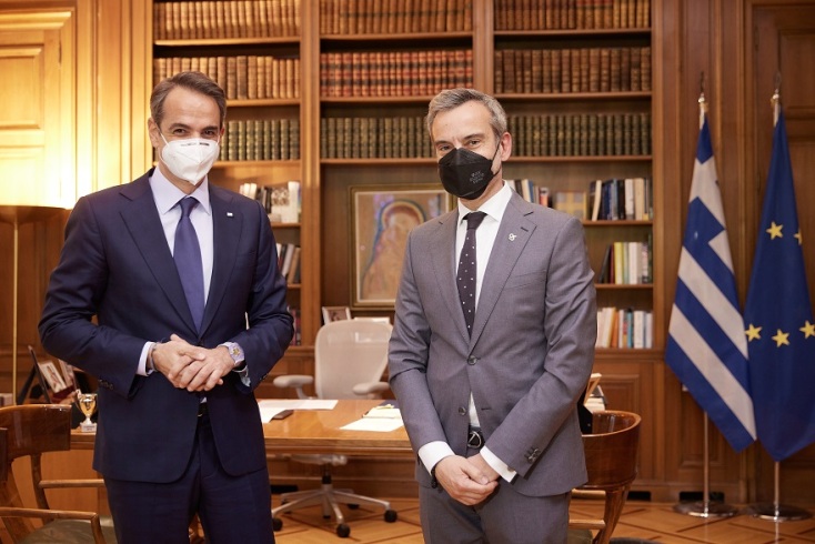 Συνάντηση Κυριάκου Μητσοτάκη με τον Κωνσταντίνο Ζέρβα