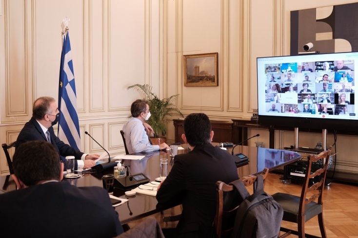 Ο πρωθυπουργός Κυριάκος Μητσοτάκης στη συνεδρίαση της Κ.Ο. της ΝΔ