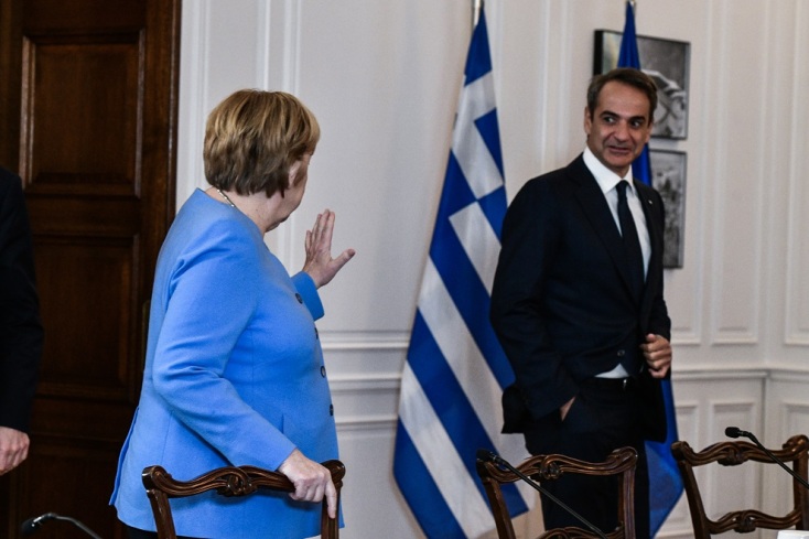 ΣΥΝΑΝΤΗΣΗ ΤΟΥ ΠΡΩΘΥΠΟΥΡΓΟΥ ΚΥΡ. ΜΗΤΣΟΤΑΚΗ ΜΕ ΤΗΝ ΚΑΓΚΕΛΑΡΙΟ ΤΗΣ ΓΕΡΜΑΝΙΑΣ Α. ΜΕΡΚΕΛ (ΤΑΤΙΑΝΑ ΜΠΟΛΑΡΗ/EUROKINISSI)