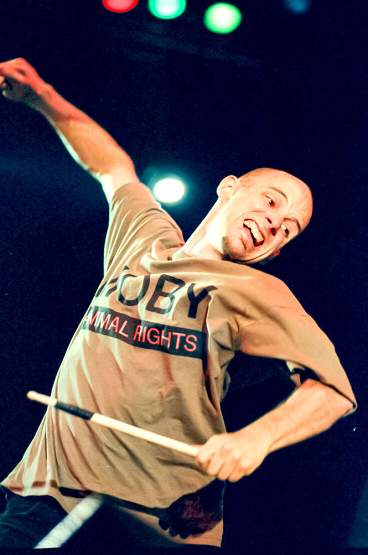 Στιγμιότυπο από τη συναυλία του Moby στην Αθήνα, 1996, Rock Of Gods Festival