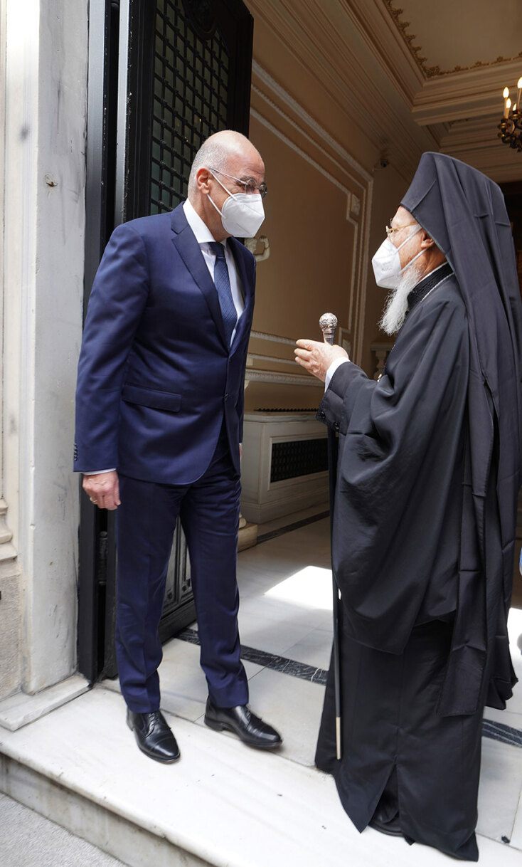 Νίκος Δένδιας και Οικουμενικός Πατριάρχης Βαρθολομαίος