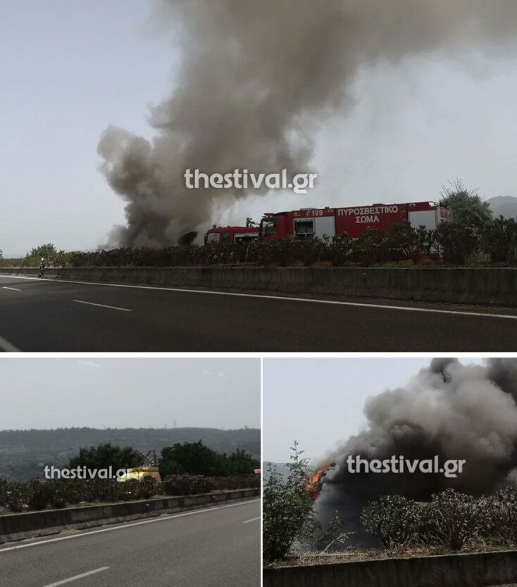Στις φλόγες τυλίχθηκε νταλίκα στην Εγνατία Οδό - Έκλεισε το ρεύμα προς Θεσσαλονίκη