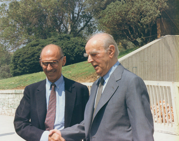 Ο Κωνσταντίνος Καραμανλή με τον Χρήστο Λαμπράκη στο Μέγαρο, 20.06.1990 