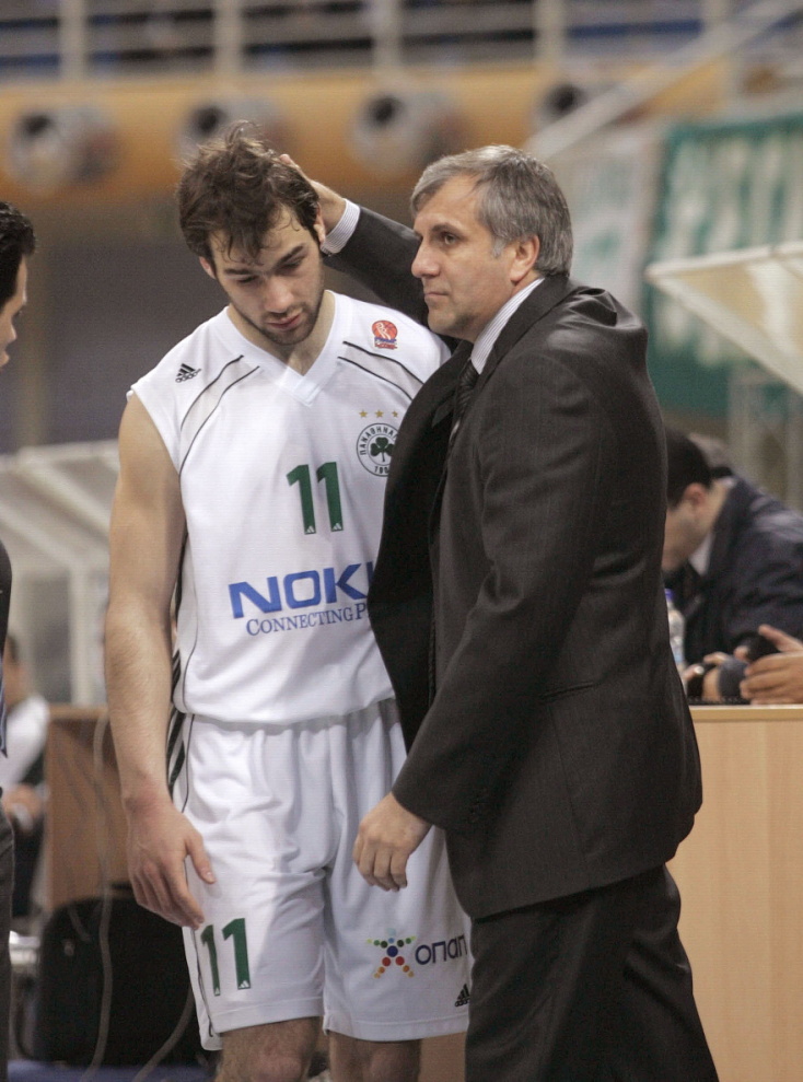 Ο Βασίλης Σπανούλης μαζί με τον Ζέλιμιρ Ομπράντοβιτς στον Παναθηναϊκό